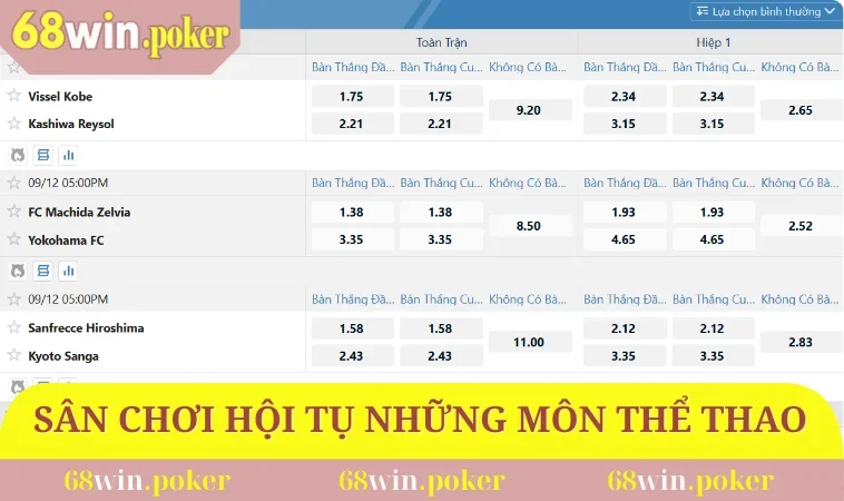 Thể Thao 68WIN 2 Sân chơi hội tụ những môn thể thao hấp dẫn nhất