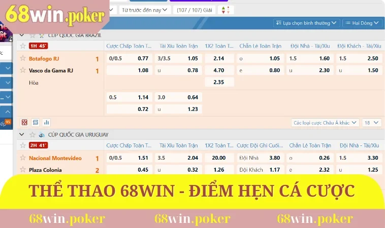 Thể Thao 68WIN 1 Thể thao 68WIN là điểm hẹn cá cược
