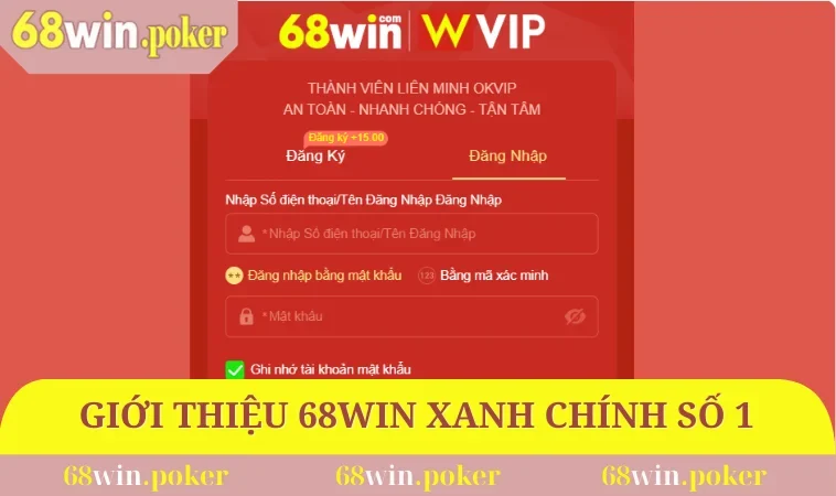 Giới Thiệu 68WIN 1 Giới thiệu 68WIN xanh chính số 1